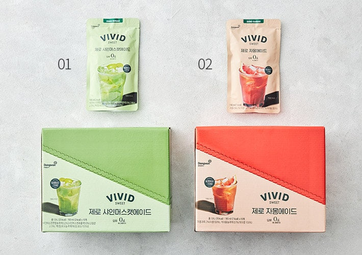 [Dongwon] Vivid Sweet Zero Ade 190ml * 10 Pack (2 flavors)