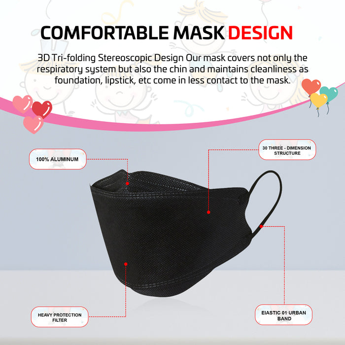 [HAPPYLIFE] GoodDay KF94 Premium Face Mask KIDS XSmall - Black