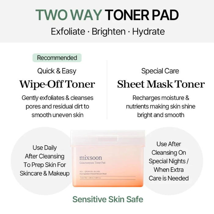 [MIXSOON] Galactomyces Toner Pad 280ml*60ea