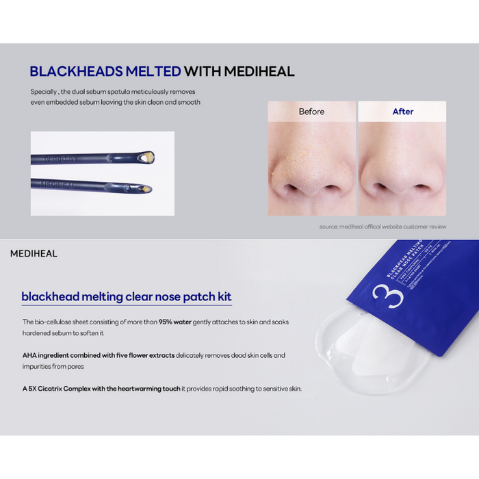 [MEDIHEAL] Blackhead Melting Clear Nose Patch (4 Pack)