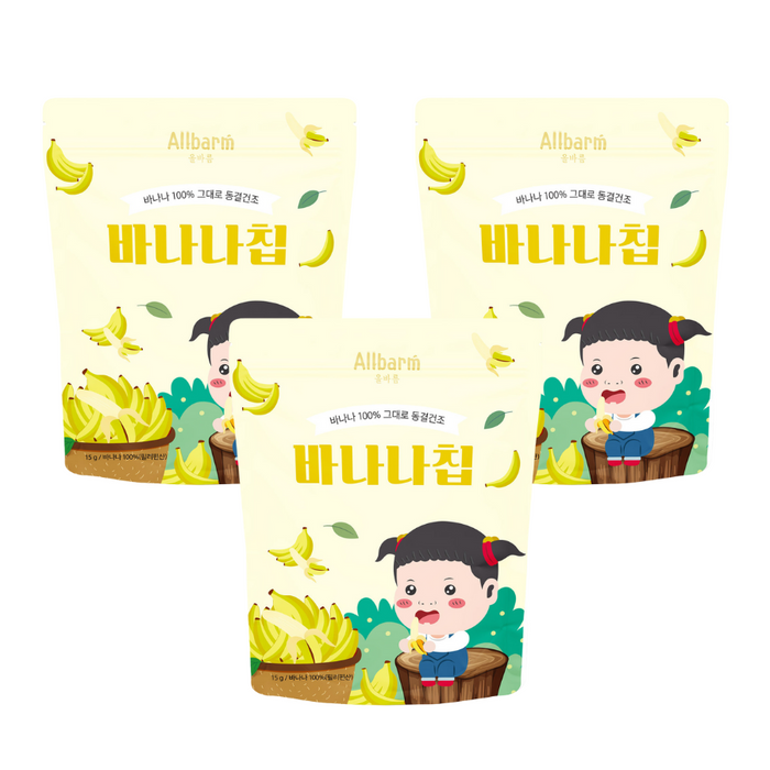 [ALLBARM] Freeze Drying Fruit Chip 3 Flavors (3pcs)