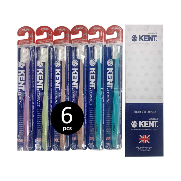 [KENT] Compact Finest Soft Toothbrush (Pack of 6)