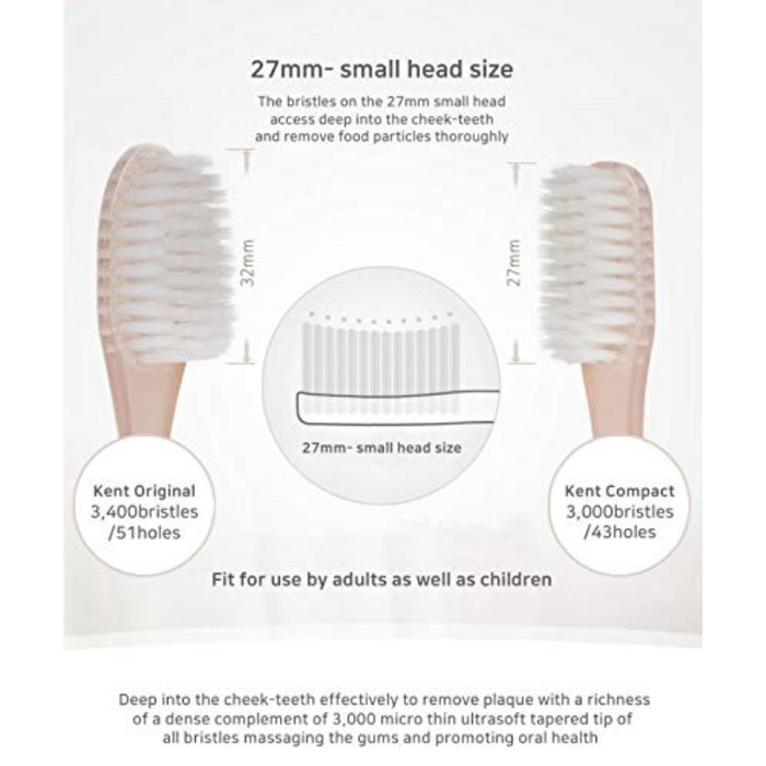 [KENT] Compact Finest Soft Toothbrush (Pack of 6)