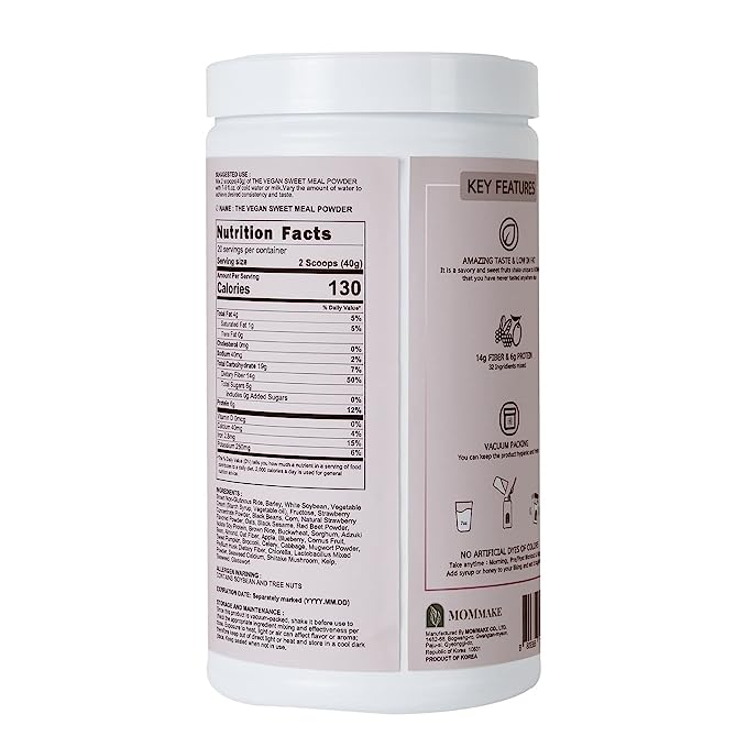 [MOMMAKE] The Vegan Sweet Shake Powder 1.76lb(800g) Strawberry Fruit Grain Vegetables Nutritional Drink