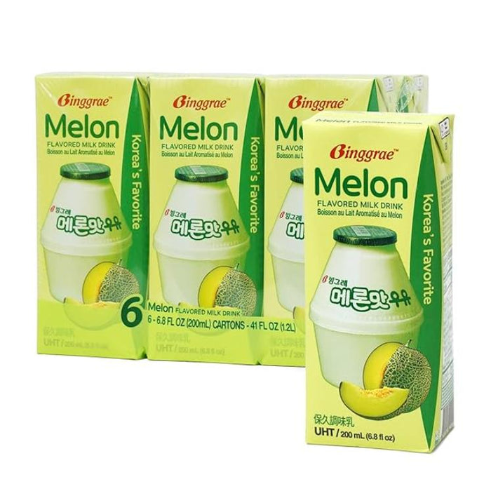 [Binggrae] Melon Flavored Milk 6.8 Fl Oz (Pack of 24)