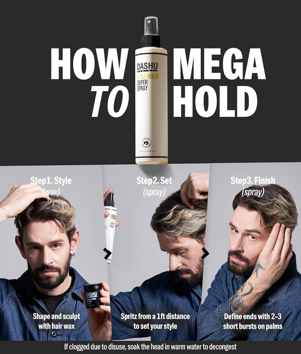 [DASHU] For Men Mega Hold Super Spray 250ml