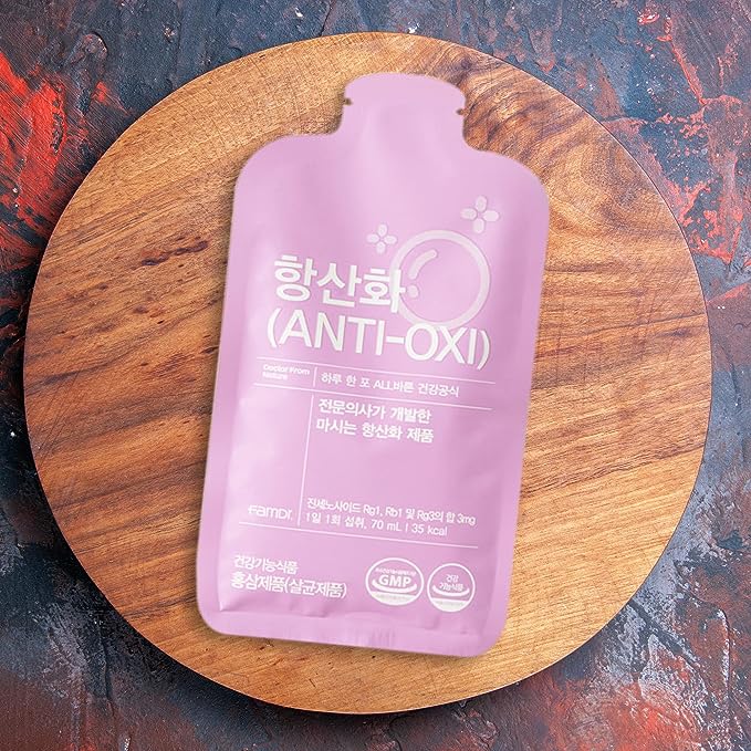 [FamDr] Antioxidants 100% Raw Material Red Ginseng Concentrate, Antioxidant Supplement 5 Multi-Functional Benefits, Subtle Sweetness, On-The-Go Pouch Packaging(70mL x 10 Pouches)