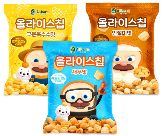 [Allbarm] Allrice chip (Injeolmi/Roasted Corn/Shirimp)