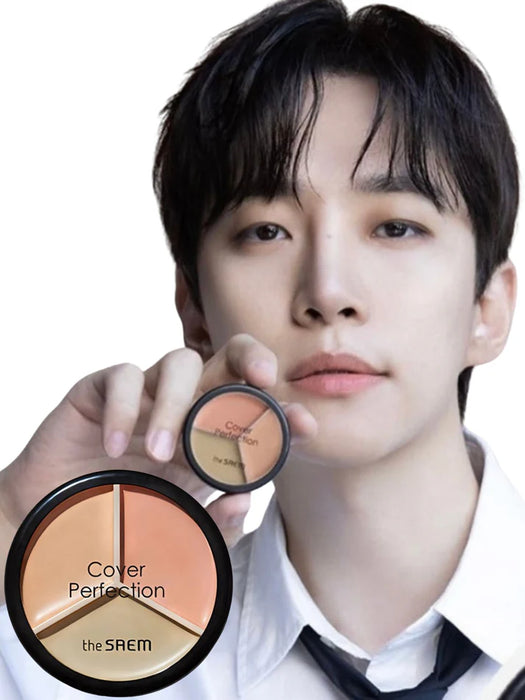 [THE SAEM] Cover Perfection Triple Pot Concealer 01 Correct Beige - LEE JUNHO Photocard Set