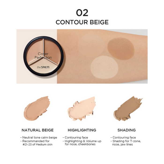 [the SAEM] Cover Perfection Triple Pot Concealer 4.5g*3 (5 Colors)