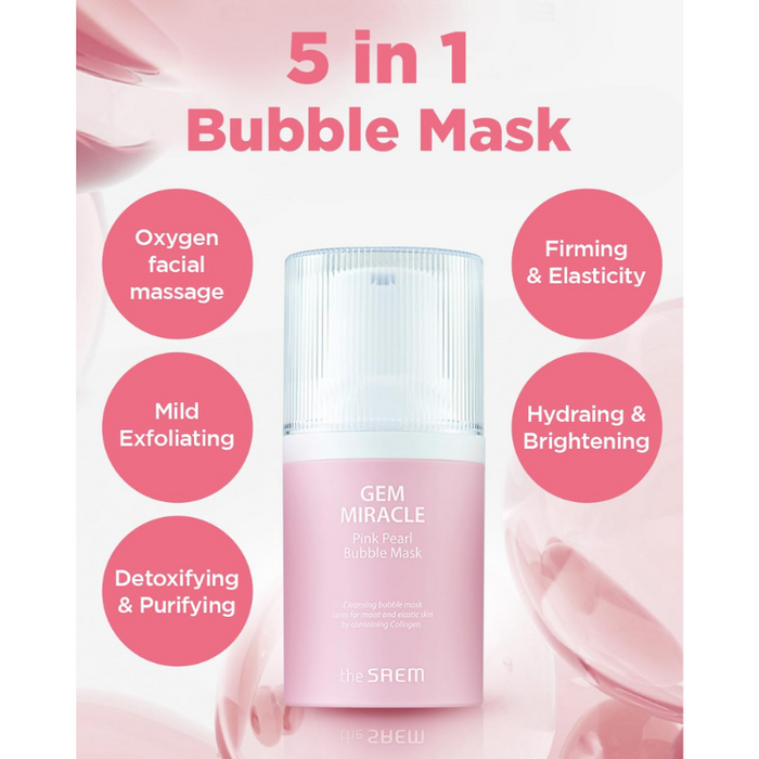 [the SAEM] Gem Miracle Pink Pearl Bubble Mask 50g