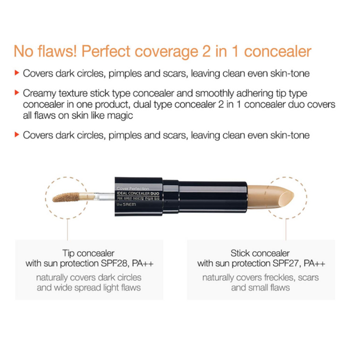 [the SAEM] Cover Perfection Ideal Concealer Duo (3 Colors)