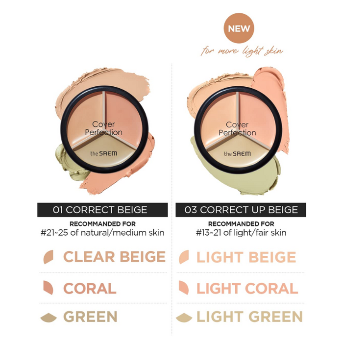 [the SAEM] Cover Perfection Triple Pot Concealer 4.5g*3 (5 Colors)