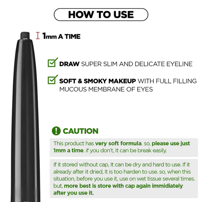 [the SAEM] Eco Soul Powerproof Super Slim Eyeliner (5 Colors)