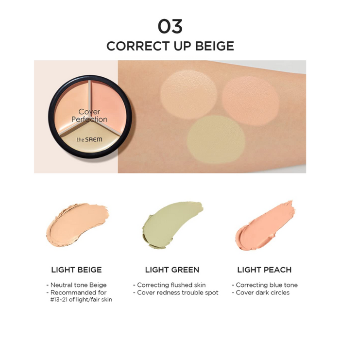 [the SAEM] Cover Perfection Triple Pot Concealer 4.5g*3 (5 Colors)