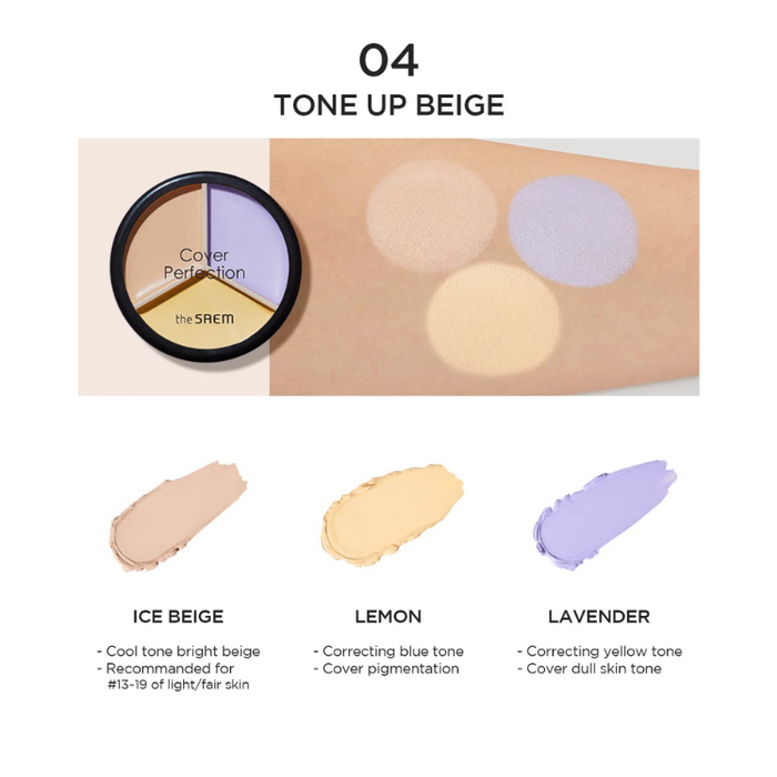 [the SAEM] Cover Perfection Triple Pot Concealer 4.5g*3 (5 Colors)