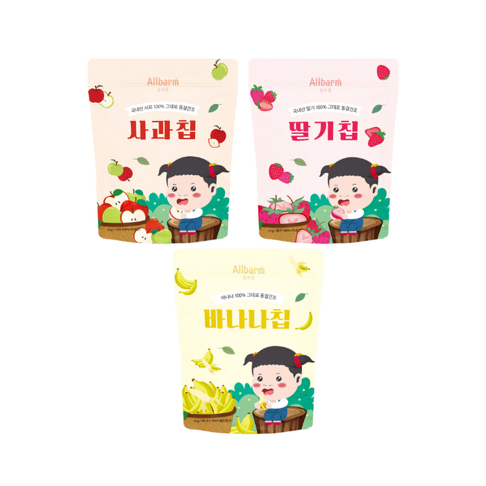 [ALLBARM] Freeze Drying Fruit Chip 3 Flavors (3pcs)