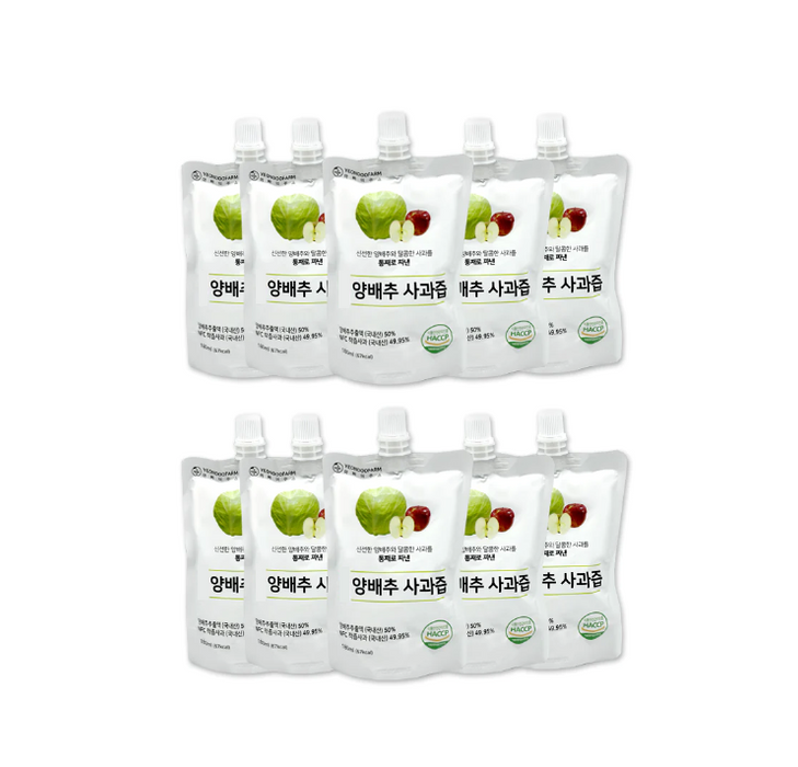 YEONDOO FARM Papa's Cabbage Apple Juice 100ml*10PCS 37KCAL