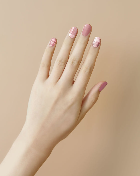 [BellaNella] Nail Sticker - Daily Check Pink BUY 1 GET 1