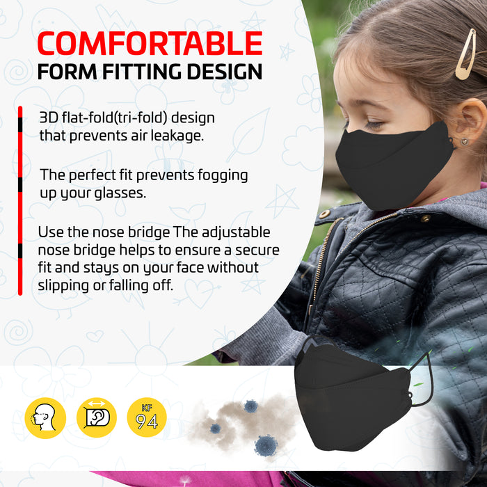 [Evergreen] KF94 Clean top Adjustable Straps Kids Small - Black