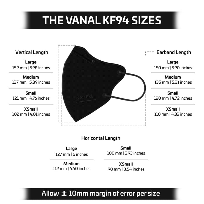 VANAL EVERGREEN 2D FOLD MASK SMALL KF94 (20pcs) 7 COLOR