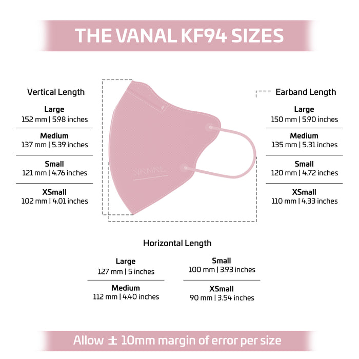 [VANAL]  Evergreen 2D Fold Mask XSmall KF94 20pcs