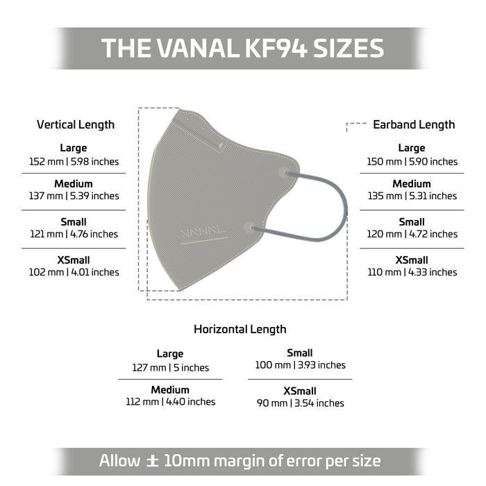 VANAL EVERGREEN 2D FOLD MASK SMALL KF94 (20pcs) 7 COLOR
