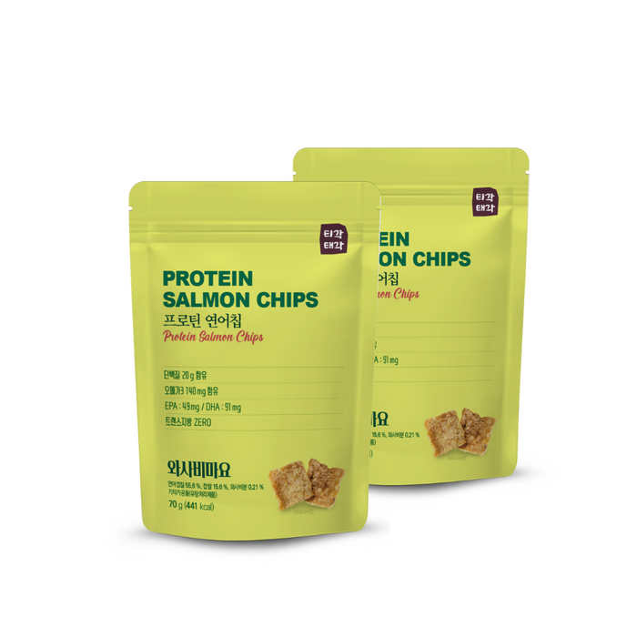 [TIGAKTEGAK] Protein Salmon Chips Wasabimayo 70g x 2
