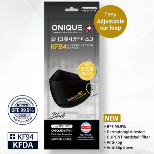 New!ONIQUE Adjustable KF94 Adult Black